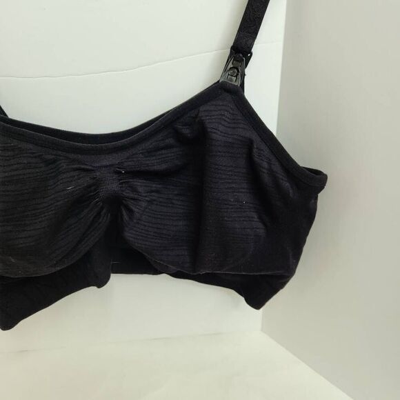 Kindred Bravely Solid Black Womens Large Nursing Pumping Bra Comfort Nylon Blend - Picture 3 of 12
